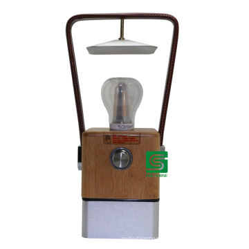 Bamboo Camping Lantern Lamp Table Light for Outdoor Lighting with Power Bank